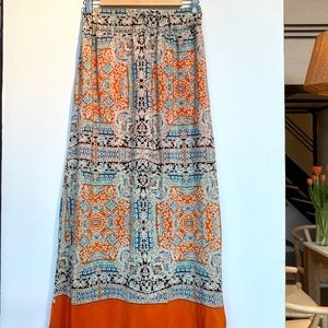Anthropologie Palme Maxi Skirt 100% Silk Small